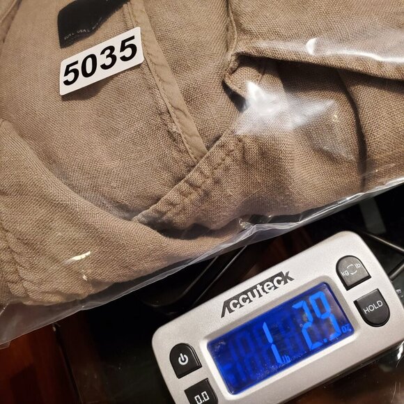 ZARA Euro Limited Edition Taupe Khaki Double Breasted Linen Trench Coat L - Picture 14 of 14